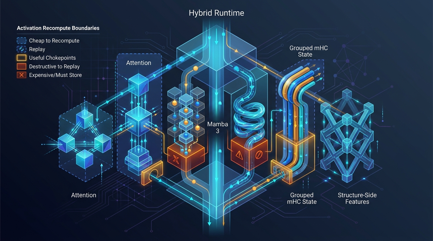 Activation Recompute Boundaries in Hybrid Stacks