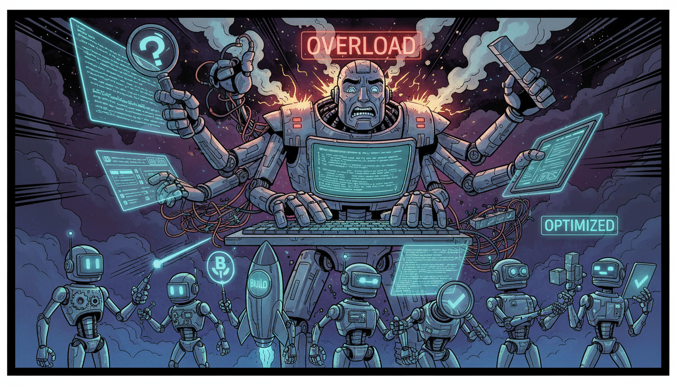 Humorous comparison: exhausted generalist vs energetic specialists